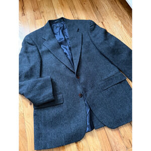 Ralph Lauren Mens 40R Tweed Blazer Jacket Navy Blue Herringbone Canada